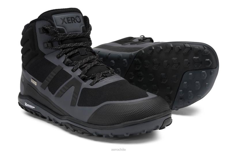 scrambler mid ii wp - bota de montaña ultraligera e impermeable negro / asfalto 040J92 Xero Shoes