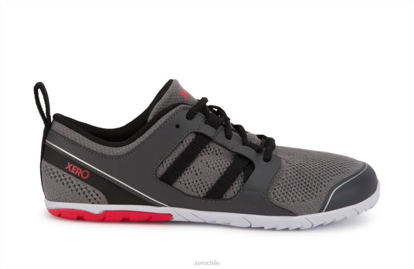 zelen: tu correcaminos ecológico gris oscuro / rojo 040J41 Xero Shoes