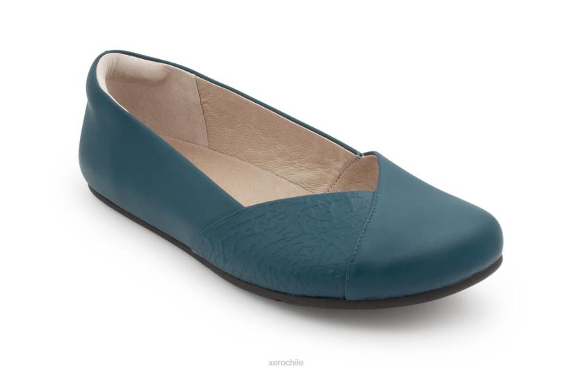 cuero fénix - piso elegante para mujer verde azulado 040J179 Xero Shoes
